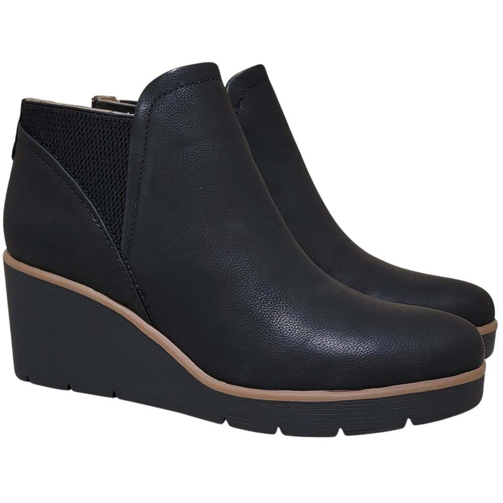 Naturalizer Women Affirm Wedge Heel Booties Size US 7.5M Black Faux Leather